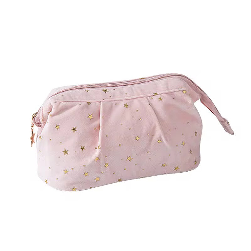 Beauty Halo Glitter Velvet Cosmetic Bag