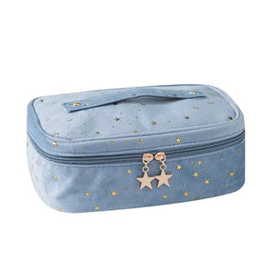 Beauty Halo Glitter Velvet Cosmetic Bag