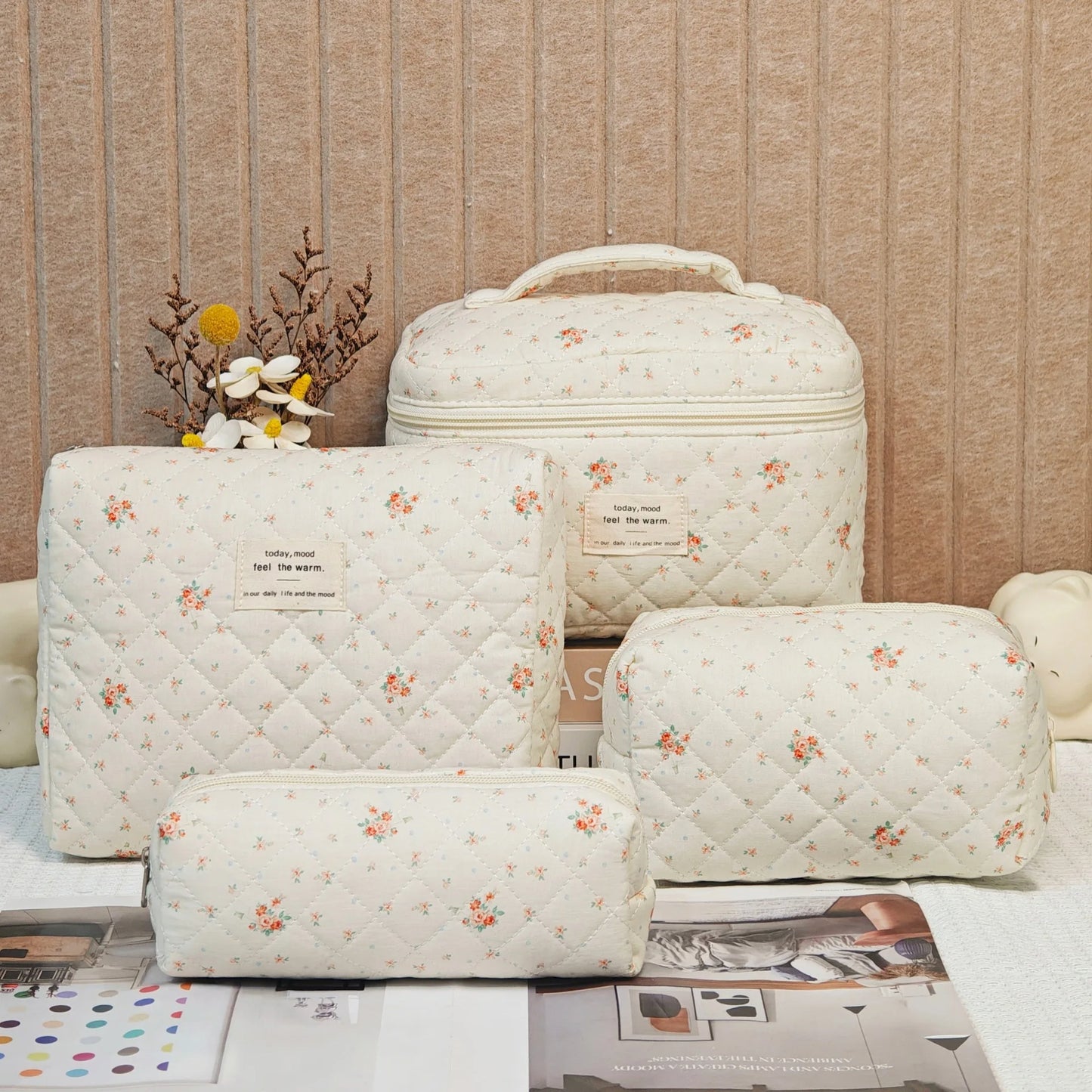 Floral Make up Pouches Set