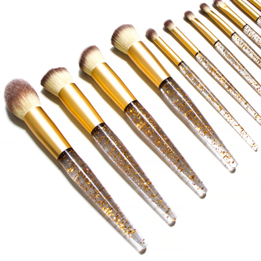 Ultra Matt Black- Gold - Makeup Brushes: Set of 18 brushes + case