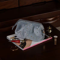 Beauty Halo Glitter Velvet Cosmetic Bag