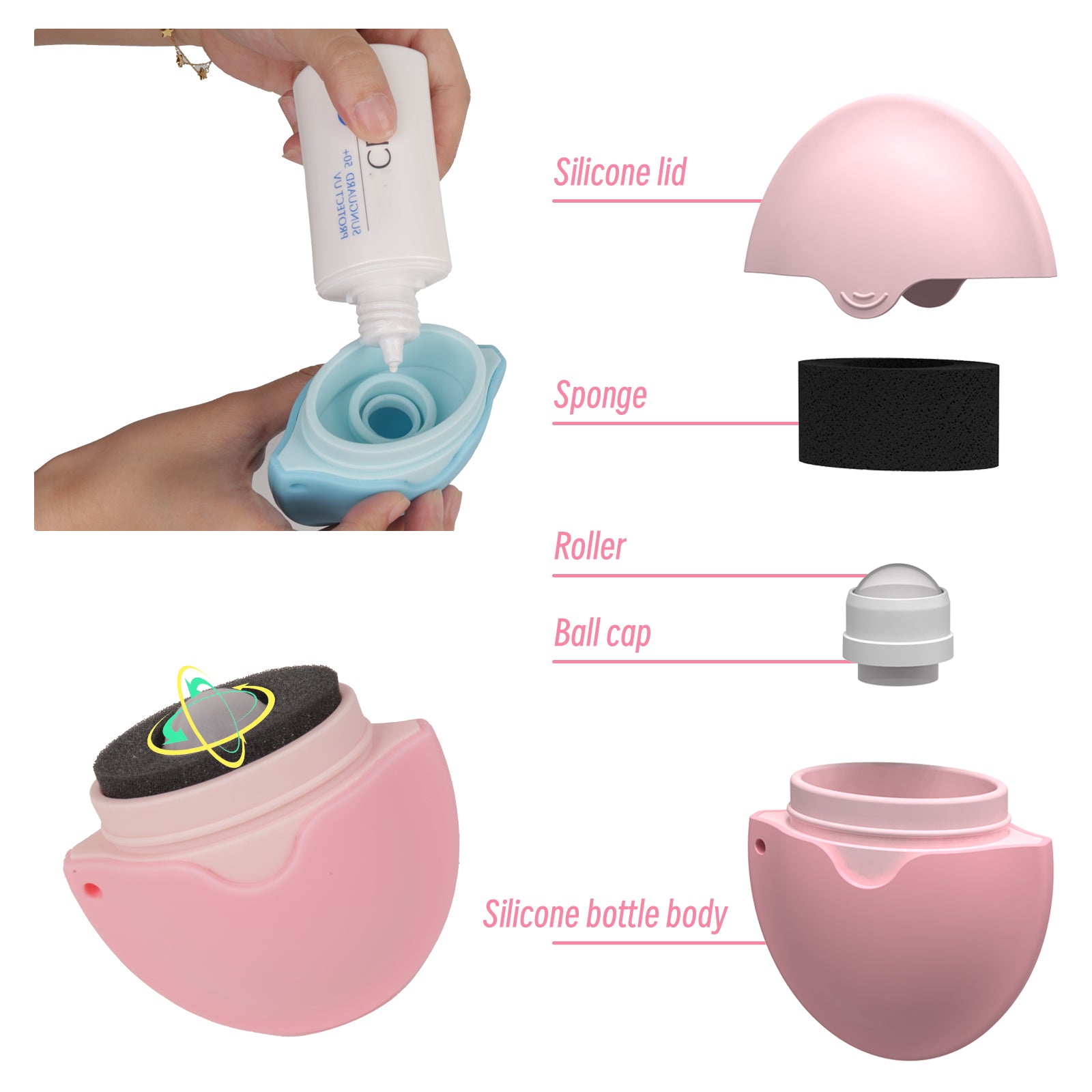 SmoothGlide Silicone Sunscreen Roll Applicator