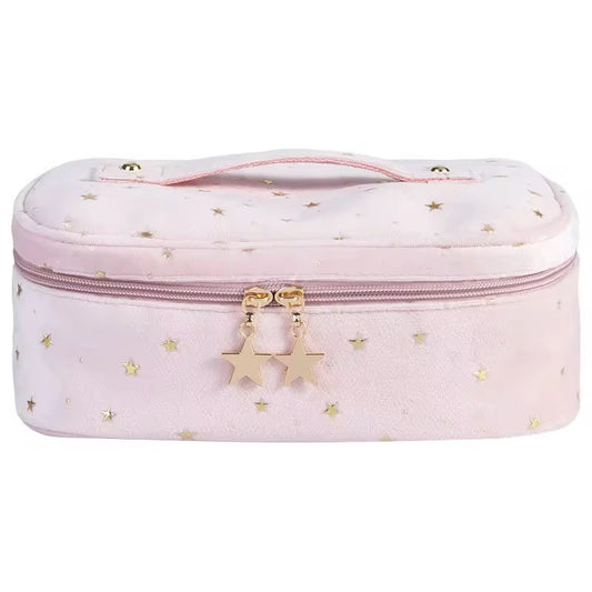 Beauty Halo Glitter Velvet Cosmetic Bag