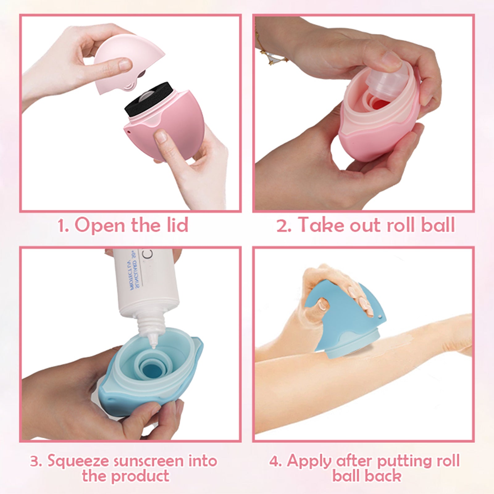 SmoothGlide Silicone Sunscreen Roll Applicator