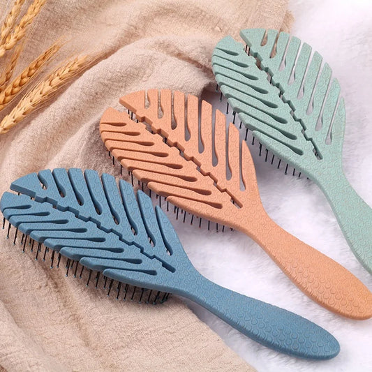 100% Bio-Friendly Detangler leaf Hair Brush