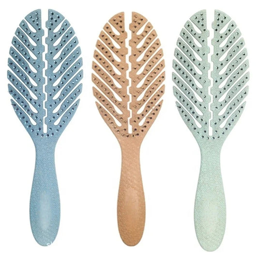 100% Bio-Friendly Detangler leaf Hair Brush