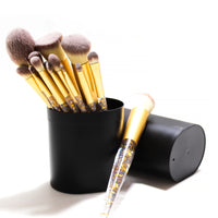 Ultra Matt Black- Gold - Makeup Brushes: Set of 18 brushes + case