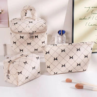 Puffy Bow Make Up Pouches-Set Of 3