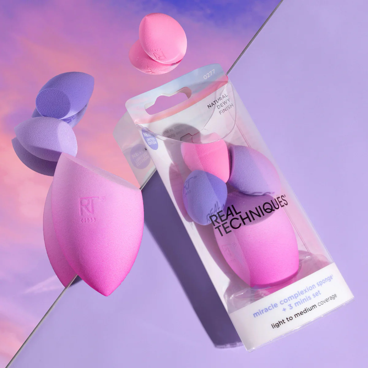 Real Techniques-Sunrise To Sunset Miracle Complexion Sponge + 3 Minis Set