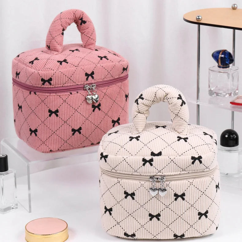 Puffy Bow Make Up Pouches-Set Of 3