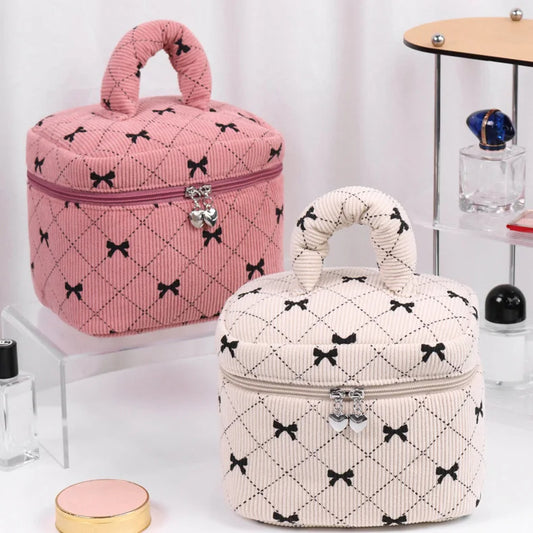 Puffy Bow Make Up Pouches-Set Of 3