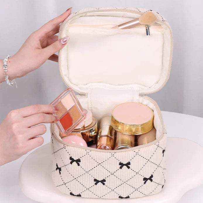 Puffy Bow Make Up Pouches-Set Of 3