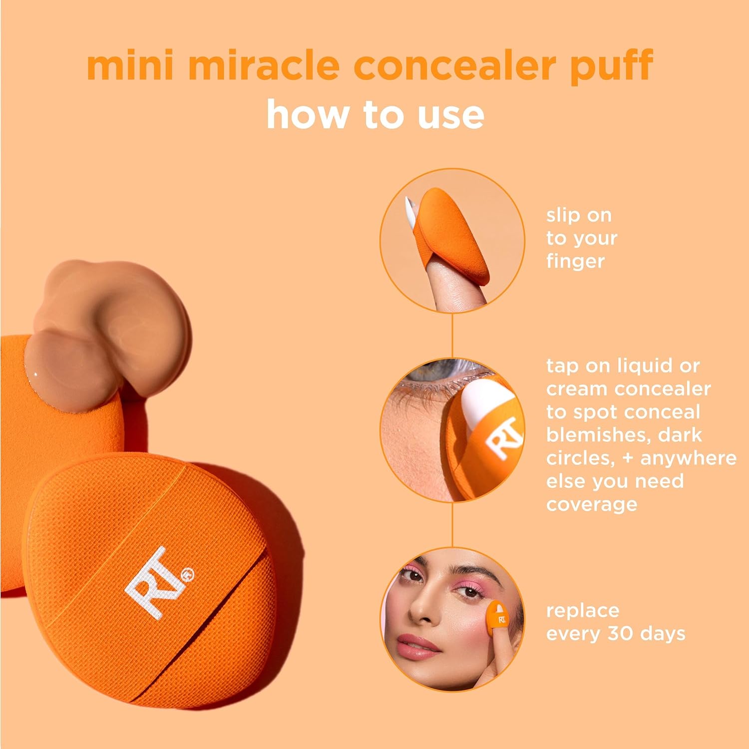 Real Techniques-Mini Miracle Concealer Puff 6 Pack