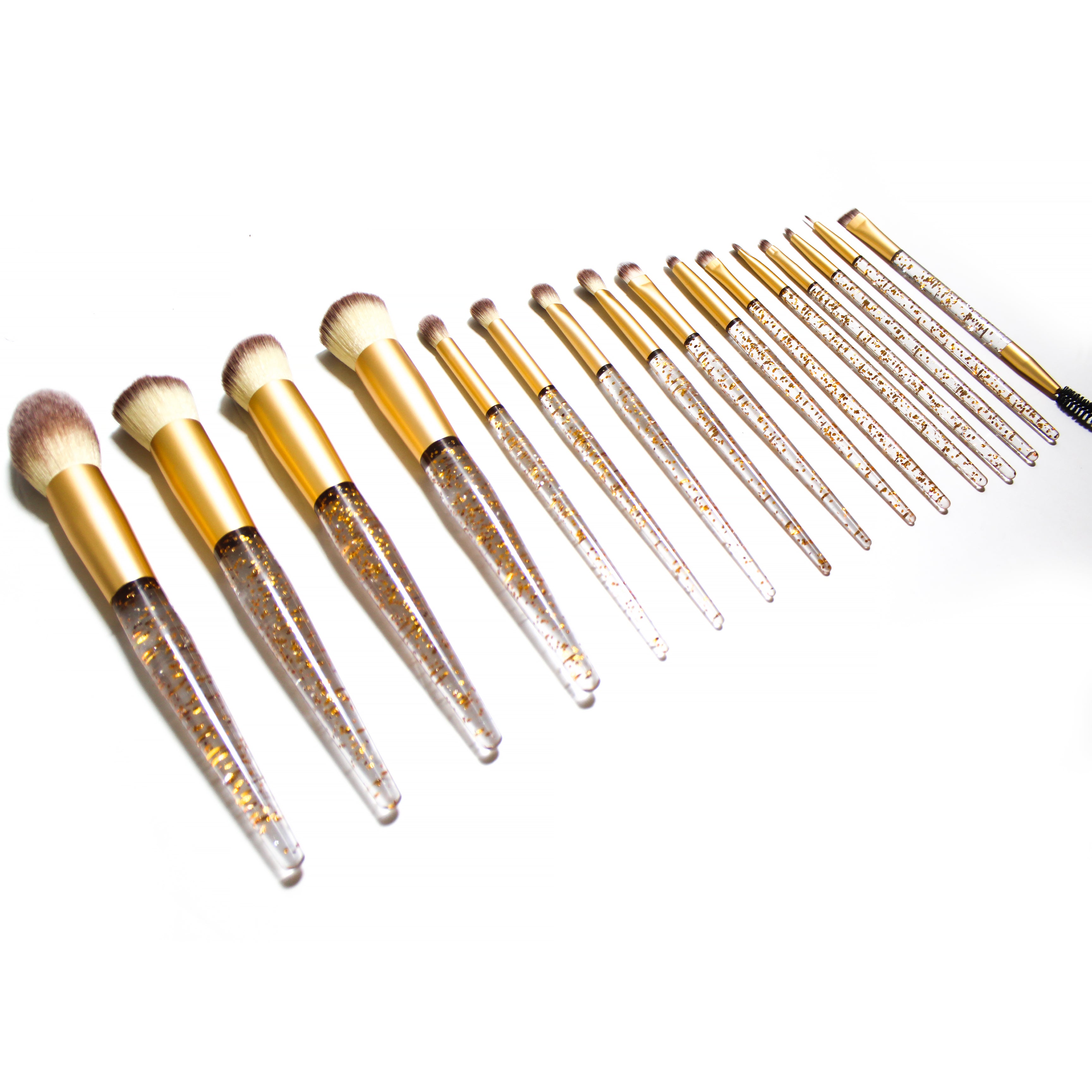 Ultra Matt Black- Gold - Makeup Brushes: Set of 18 brushes + case