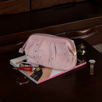 Beauty Halo Glitter Velvet Cosmetic Bag