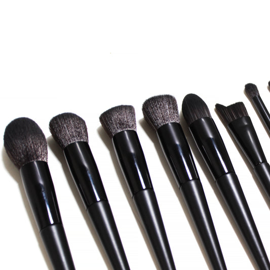 Ultra Matt Black- Gold - Makeup Brushes: Set of 18 brushes + case
