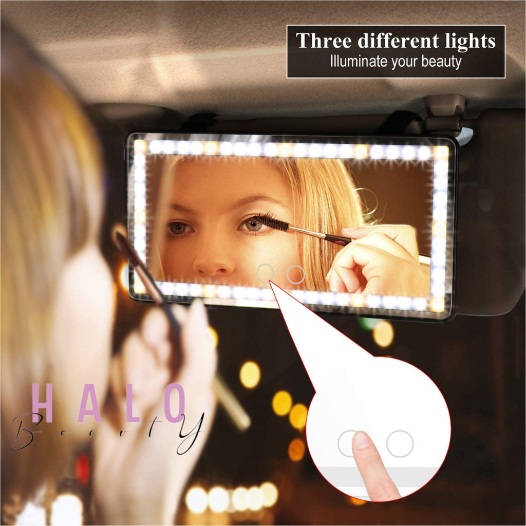 LED Car vanity Rechargeable Make-up Mirror