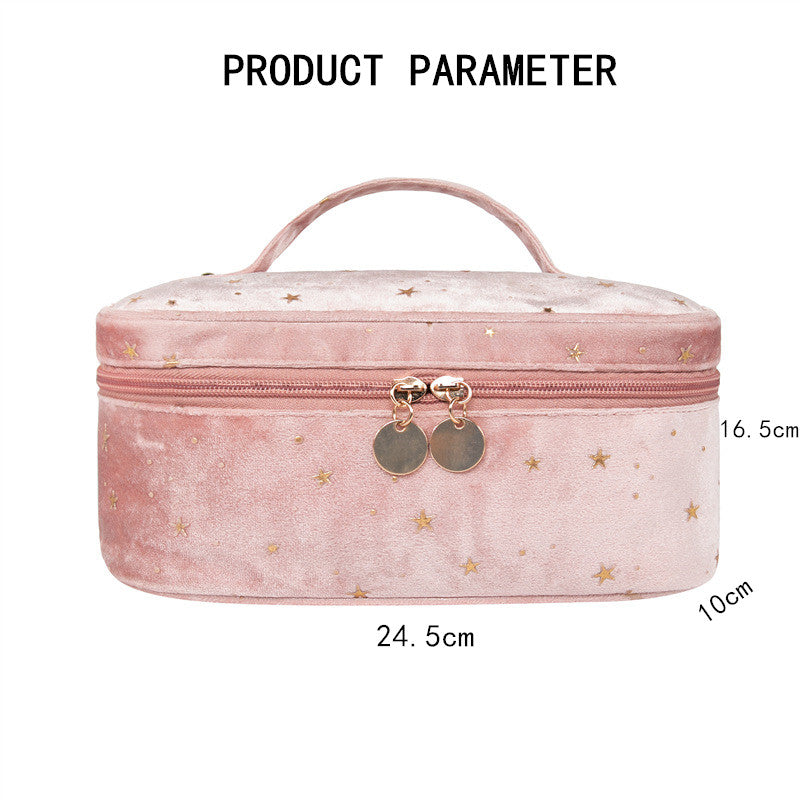 Beauty Halo Glitter Velvet Cosmetic Bag