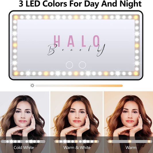 LED Car vanity Rechargeable Make-up Mirror