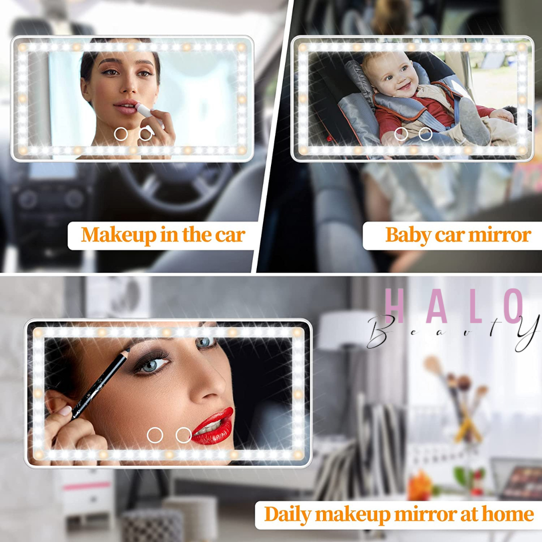 LED Car vanity Rechargeable Make-up Mirror