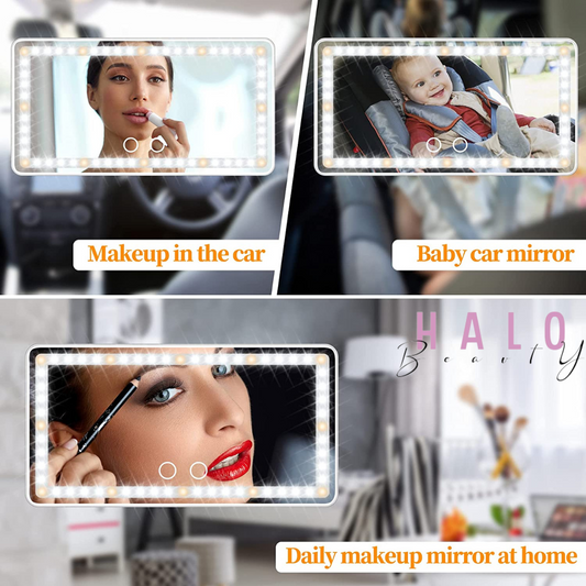 LED Car vanity Rechargeable Make-up Mirror